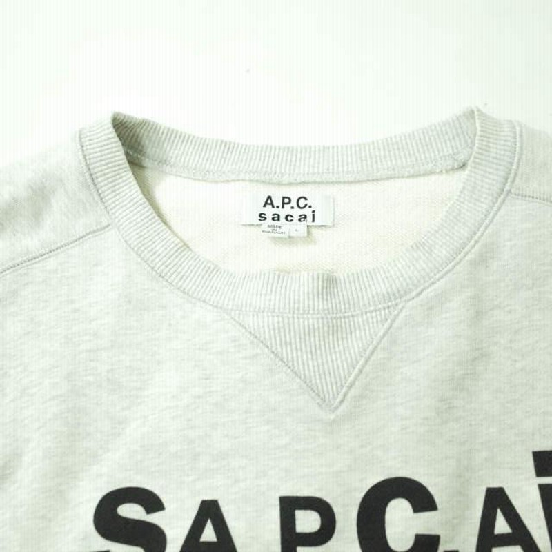 sacai x A.P.C. サカイ アーペーセー 21SS 別注 TANI SWEATSHIRT ロゴプリント スウェットプルオーバー 24213-1-91081  L GRAY g7548 | LINEブランドカタログ