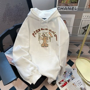 免運  美式 小眾 趣味卡通 連帽衛衣 男女同款 秋冬季  學院風 休閒寬鬆 帽T
