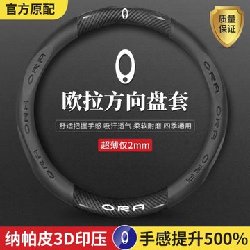適用歐拉好貓方向盤套21-24款gt防滑翻毛皮超薄碳纖維汽車把套