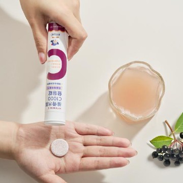 快速出貨【乖乖生技】接骨木莓C1000發泡錠 維他命CX3入組