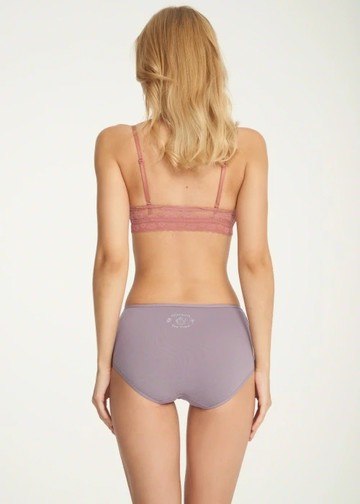XXL 秋日午茶．細邊高腰三角內褲(鳶霞紫-午茶時光)