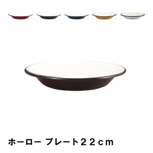 プレート 皿 ホーロー 22cm BBQ用 食器 径22.2 高さ3.8 アウトドア バーベキュー キャンプ ほうろう 料理