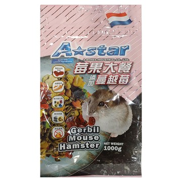 A star 寵物鼠莓果大餐，添加蔓越莓，適用於倉鼠/沙鼠/寵物鼠  1kg  1袋