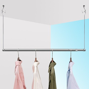 曬被子神器晾衣桿可伸縮單桿式曬衣架可調節收納不銹鋼晾衣架曬被