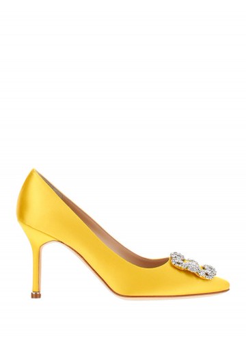 Manolo Blahnik - Hangisi Pumps - Womens - Yellow