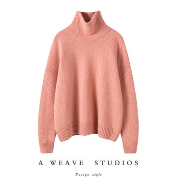 鎮店重磅~這是什么針法美得不像話羊絨衫女純羊絨高領羊絨毛衣厚