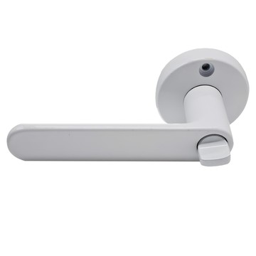 日規水平鎖 房間鎖小套盤組 有鑰匙 門厚30mm~42mm 鋅合金材質 白色  1個