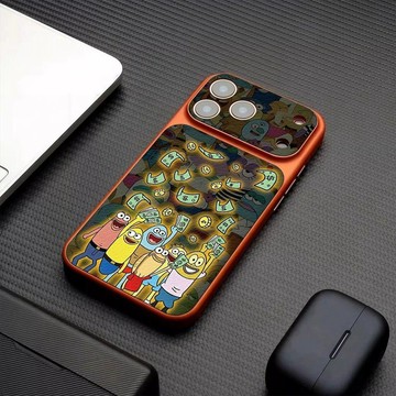 視覺發光比奇堡適用iPhone17promax手機殼16小羊皮1514卡通13防摔