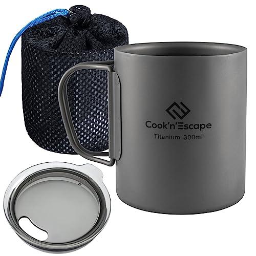 COOK'N'ESCAPE チタンマグ シェラカップ 120ml 180ml 300ml 375ml 450ml 750ml 単品orセット キャンプ コップ 軽量 登山 マグカップ スタッキングマグ アウトド