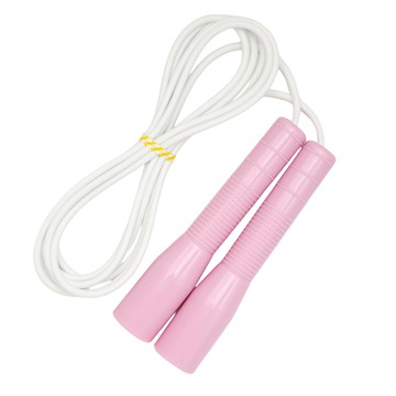 JFROPE 孩童跳繩  寶寶粉/白繩  手柄 13cm/繩長 2.4m/繩粗 3.5mm  1條