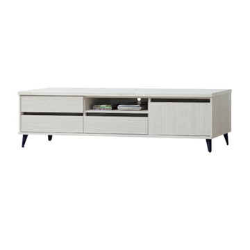 文創集 卡克多雙色6尺單門三抽電視櫃-181x41x50cm免組