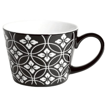 EXCELSA Etnika 新骨瓷茶杯 黑白窗花 415ml  款式隨機  1個