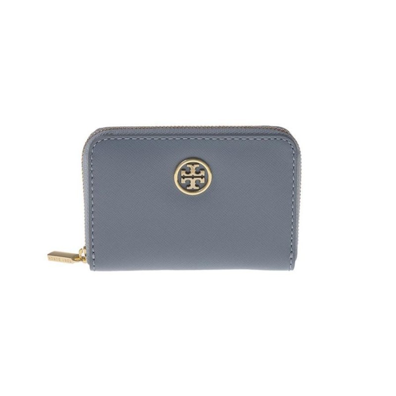 トリーバーチ TORY BURCH コインケース カーフ ブルーグレー×GP金具