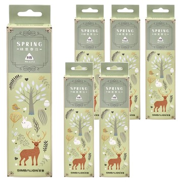 SIMBALION 雄獅 四季動物三角塗頭鉛筆 HB 3304251A 1172-HB  綠意春日  72支