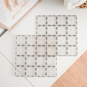 澳洲Connetix透明磁力積木-底板2入組(2pc) 兒童玩具