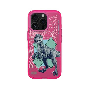 iPhone 16 Pro Clear 粉漾桃 - Jurassic Park/ Jurassic World - 伶盜龍- 小藍