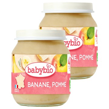 babybio 生機果泥 蘋果香蕉  130g  2罐