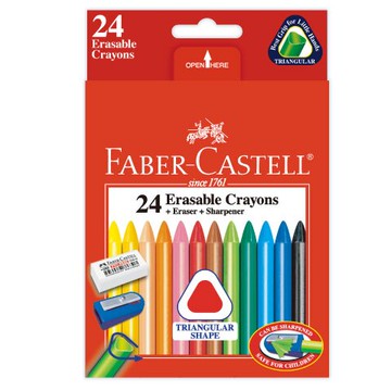 FABER 122624 三角擦擦蠟筆24色