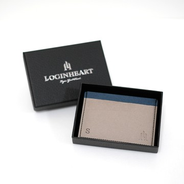 loginheart免取卡正面感應卡夾 雲朵灰藍 可客製 各類卡片 直接感應不受其他卡片干擾