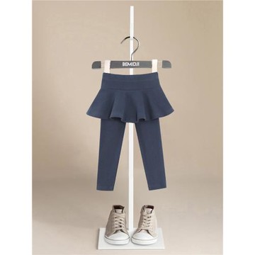 伯米吉新款春秋女童打底褲兒童假兩件純棉裙褲寶寶休閑洋氣褲子