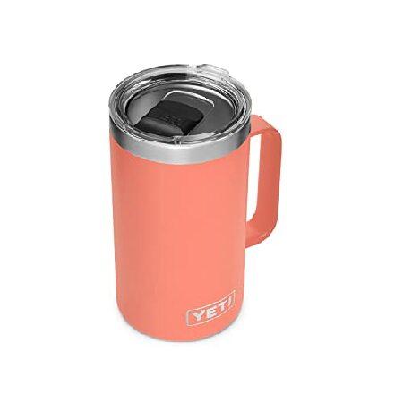 YETI Rambler 24 oz Mug, Vacuum Insulated, Stainless Steel with MagSlider Lid, Coral