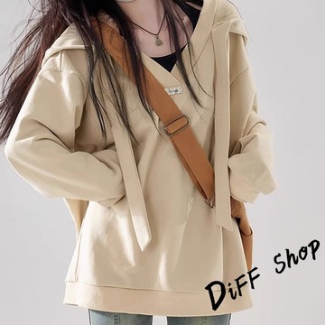 韓版寬鬆慵懶風連帽長袖上衣【W549】