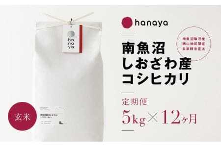 ＜定期便＞南魚沼しおざわ産コシヒカリ　従来品種　玄米5ｋｇ×全12回