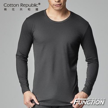 棉花共和國 Function暖漾光 抗菌蓄熱圓領男長袖發熱衣