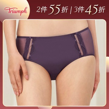 黛安芬-Style Seduction 時尚誘惑系列 中腰三角內褲 M-EL 黑豔紫｜87R2411 FH