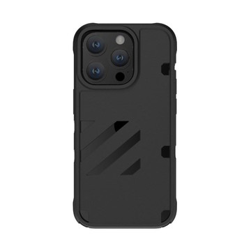 LINKASE HYPER iPhone 14 Pro / 14 Pro Max 撞色雙用掛繩潮流矽膠保護殼-炭黑(附掛繩x2) iPhone 14 Pro 6.1吋專用-炭黑