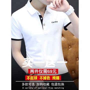 2025夏裝新款長袖男士夏季Polo衫上衣服 潮流修身秋衣翻領短袖t恤