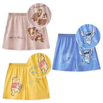 【ONEDER旺達】迪士尼小熊維尼 史迪奇 奇奇蒂蒂 純棉居家平口褲