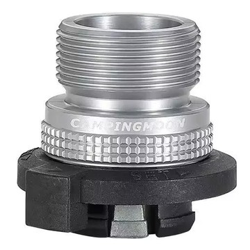Campingmoon 柯曼 美式瓦斯轉高山卡式轉接頭 無閉鎖 美式瓦斯轉瓦斯罐  銀色  1個