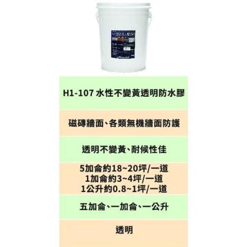 [貓王]水性不便黃透明防水膠 5加侖