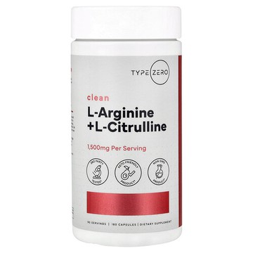 TypeZero, Clean，L-精氨酸 + L-瓜氨酸，180 粒膠囊