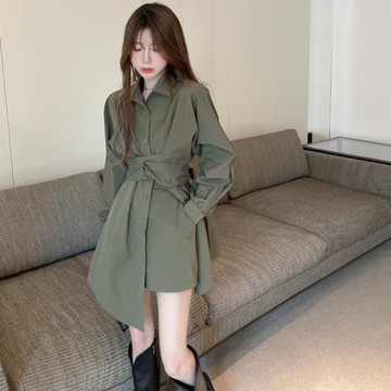 胖MM早春襯衫裙高腰短褲時尚套裝
