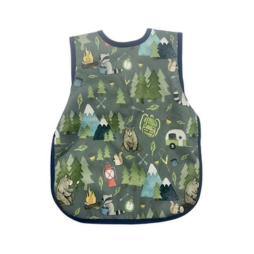 BAPRON BABY 圍兜裙 完全防護 抗汙易洗 舒適安全 輕便易攜  熊伴露營 綠色  1入  1件