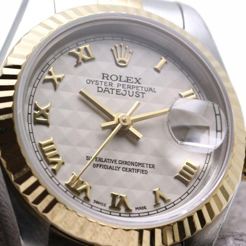 ロレックス ROLEX 69173 デイトジャスト ピラミッドアイボリーローマン YG/SSコンビ レディース 自動巻き /35975  【オーバーホール済み】【中古】 腕時計 | LINEブランドカタログ