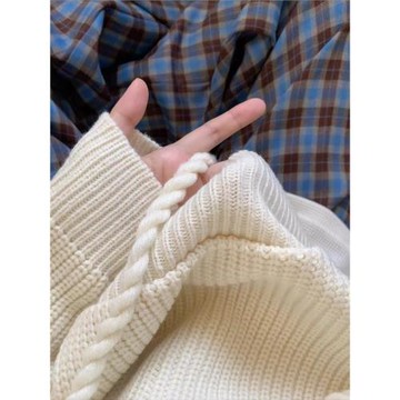 半拉鏈連帽毛衣女2025新款秋冬季寬松慵懶高級感針織套頭帽衫外套