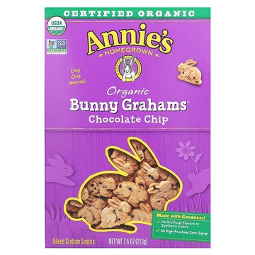 Annie's Homegrown, 穀物餅乾，兔子形，巧克力味，7.5盎司（213克）