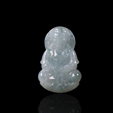 冰種翡翠寶瓶觀音菩薩項鍊 | 天然緬甸玉翡翠A貨 | 送禮