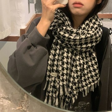 💎免運🌈臺灣有貨💎高顏值格子圍巾女冬季韓版百搭長款加厚網紅款保暖港風學生圍脖潮【可開票】