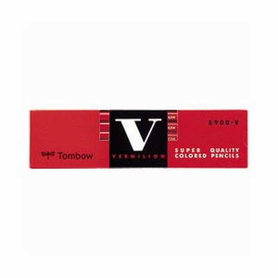 （まとめ） トンボ鉛筆 赤鉛筆 （朱色） 8900-V 1箱（12本） 【×5セット】