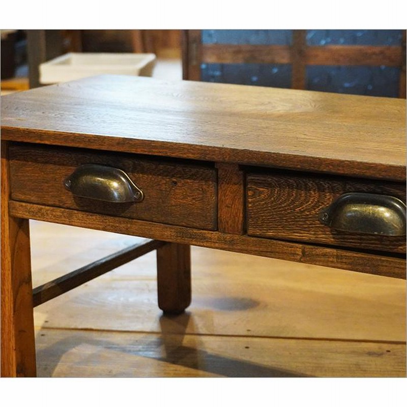 木製 昭和 レトロ アンティーク 引き出し付机 古民家家具 机 ローテーブル