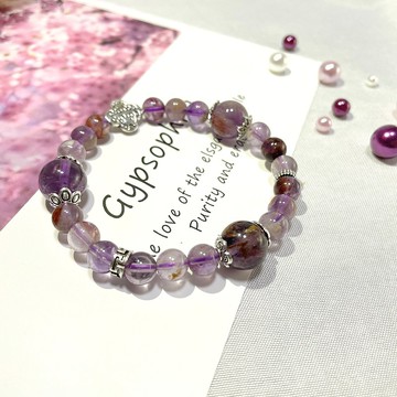 s925純銀 紫鈦晶 天然水晶 客製化 手鏈