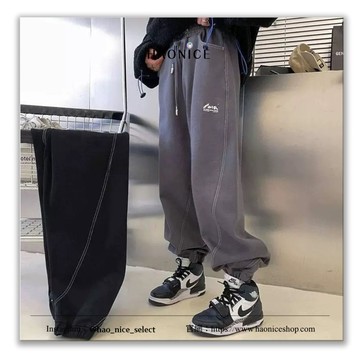 【HAO NICE 】韓國潮流ADER ERROR 24FW 秋冬新款 韓國設計師不對稱明線 設計感️ 百搭束口褲