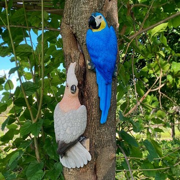 ??可開發票??免運 花園庭院裝飾品擺件新款仿真鸚鵡園林雕塑掛飾動物鳥掛件
