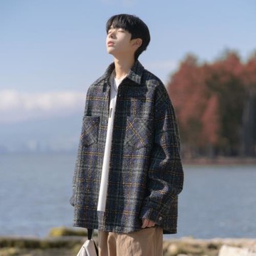 呢子外套男春秋款日系復古男裝夾克上衣春季2024新款男士毛呢大衣