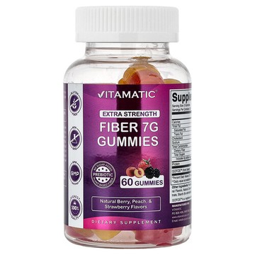 Vitamatic, 纖維軟糖，天然漿果味、蜜桃草莓味，60 粒軟糖