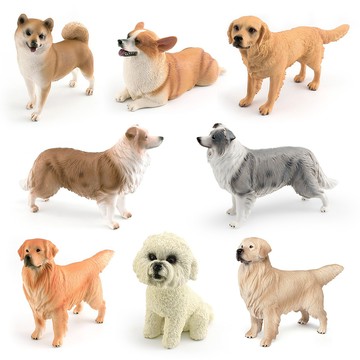 🌈「動物世界」兒童仿真動物名犬模型柴犬泰迪金毛柯基牧羊犬寵物狗狗裝飾擺件